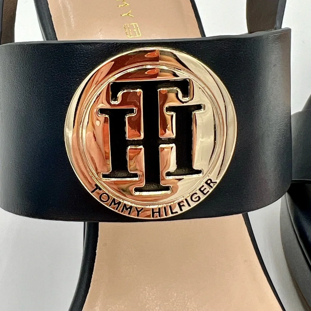 💕SALE 💕 New Womens Tommy Hilfiger Blue Wedge High Heel Sandal - Picture 2 of 9